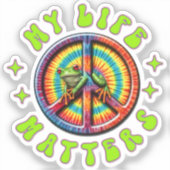 Hippie Love Peace Life Matters Custom Sticker (Voorkant)