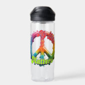 Hippie Love Peace Life Matters Custom  Waterfles (Achterkant)