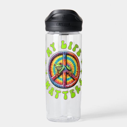 Hippie Love Peace Life Matters Custom  Waterfles (Achterkant)