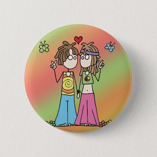 Hippie Lovers Button (Voorkant)