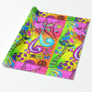 hippie magie paddenstoel verpakkingspapier cadeaupapier