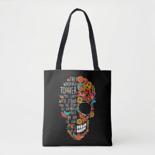 Hippie mam Flower Sugar Skull Floral Draagtas