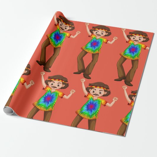 Hippie Man-overlooppapier Cadeaupapier (Uitgerold)