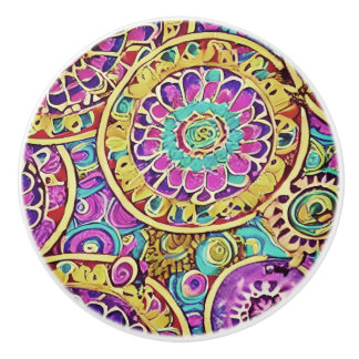 Hippie Mandala Keramische Knop