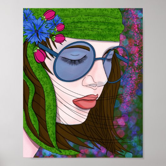 Hippie Meisje Lifestyle Poster (Voorkant)