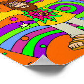 Hippie met Lond Haair op Sinaasappel Poster (Hoek)