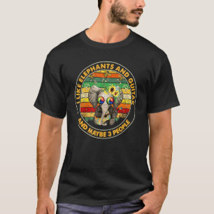 Hippie Olifant Ik Hou Van Olifanten En Gitaar Miss T-shirt