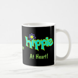 Hippie op Heart Turquoise Art Name Persoonlijk Koffiemok