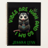 Hippie Opossum Stoned Vibes Funny Humor Custom  Planner (Voorkant)