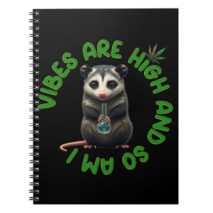 Hippie Opossum Stoned Vibes Grappige Humor Schatti Notitieboek