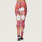 Hippie Oranje drijvende bloemen gepatterd | LEGGIN Leggings (Achterkant)