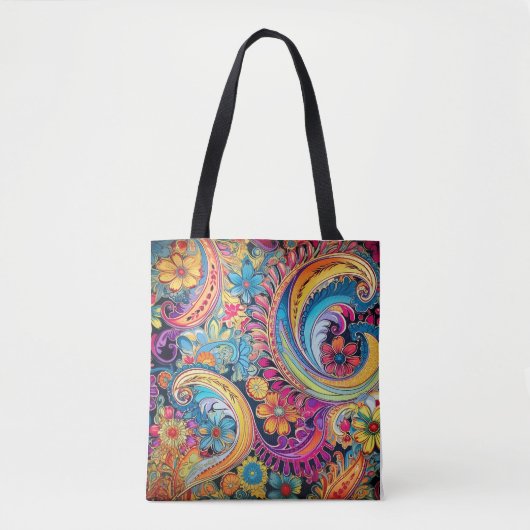 Hippie Paisley Neon Draagtas (Voorkant)