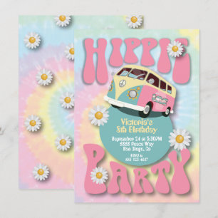 Hippie Party 1960's 's Gewaardeerde Uitnodiging ui