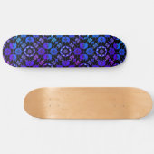 Hippie Patroon Retro Geometrisch Blauw Paarse Zwar Skateboard (Horizontaal)