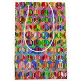 Hippie Peace Colorful Medium Cadeauzakje (Voorkant)