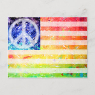 Hippie Peace Freak-vlag Briefkaart