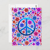 Hippie Peace Sign Briefkaart (Voorkant / Achterkant)