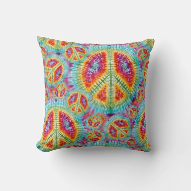 Hippie Peace Sign Pillow Kussen (Voorkant)