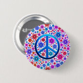 Hippie Peace Sign Ronde Button 5,7 Cm (Voorkant /achterkant)