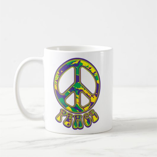 Hippie Peace Symbol Koffiemok (Links)