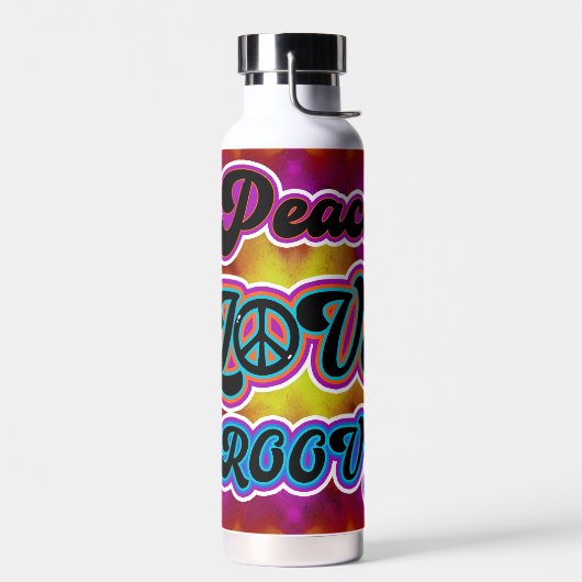 Hippie Peace Tie Dye Groovy Tumbler Bottle Waterfles (Links)