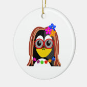 Hippie Penguin Keramisch Ornament (Links)