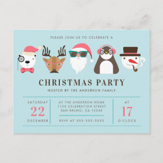 Hippie Père Noël et invitation de fête de Noël