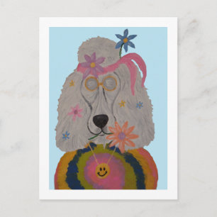 Hippie Poodle Bloemenkind Uitnodiging Briefkaart