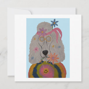 Hippie Poodle Flower Child Kaart