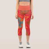 Hippie psychédélique Bleu Orange et Leggings rouge (Recto)