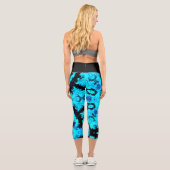 Hippie psychédélique Leggings bleu et noir (Verso)