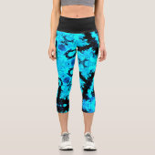 Hippie psychédélique Leggings bleu et noir (Recto)