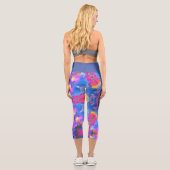 Hippie psychédélique Leggings bleu rose et jaune (Verso)