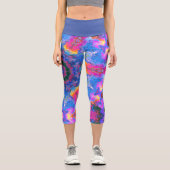 Hippie psychédélique Leggings bleu rose et jaune (Recto)