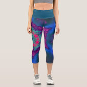 Hippie psychédélique Leggings bleu rose et violet (Recto)