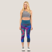 Hippie psychédélique Leggings bleu rose et violet (Recto)