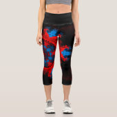 Hippie psychédélique Leggings rouges et bleus (Recto)