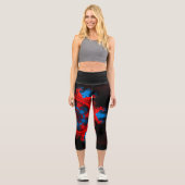 Hippie psychédélique Leggings rouges et bleus (Recto)