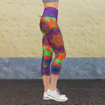 Hippie psychédélique orange, vert et bleu. Leggin<br><div class="desc">Ce kaléidoscope psychédélique est orangé,  vert et bleu.</div>