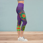 Hippie psychédélique Purple Green et Orange Legs<br><div class="desc">Ce kaléidoscope psychédélique présente un violet éclatant,  vert et orange.</div>