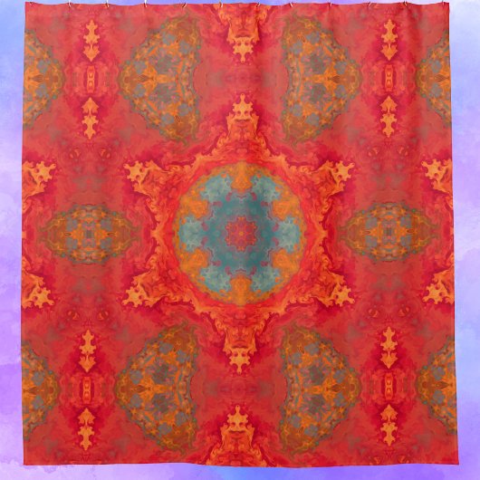 Hippie psychédélique rideau de douche rouge et Tur