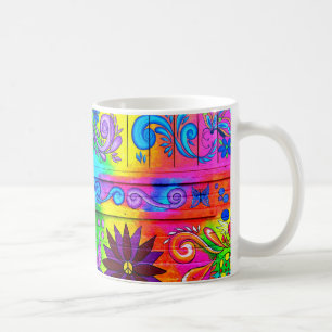 hippie psychedelische koffie mok