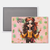 Hippie Quirky Rester Étrange Magnet (Recto/Verso)