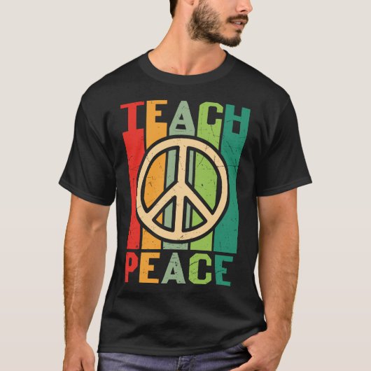 Hippie-Quote-Design-Teach-Peace- T-shirt (Voorkant)