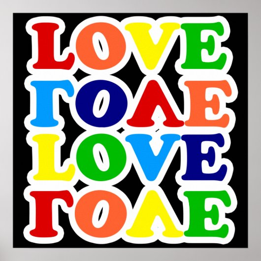 Hippie Rainbow Love Valentijnsdag Poster (Voorkant)