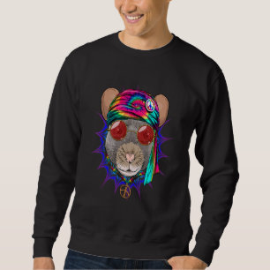 Hippie Rat Mouse Tie Dye Peace Sign Psychedelic an Trui