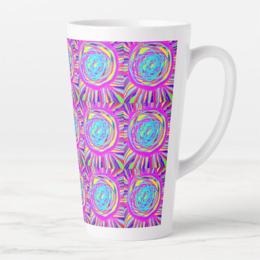 Hippie Retro chill out abstracte kunst Latte Mok (Rechts)