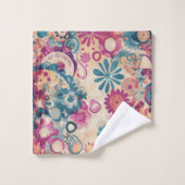 Hippie rétro : Ensemble de serviettes de fleurs sa (Gant de toilette)