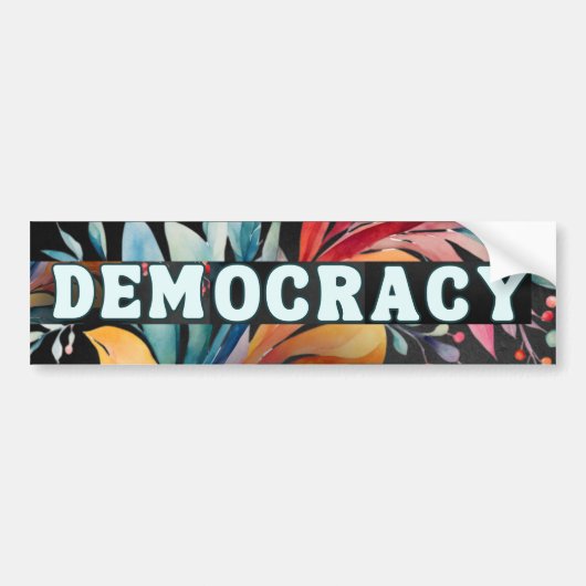 Hippie Retro Groovy Democratie Politiek Bumpersticker (Voorkant)