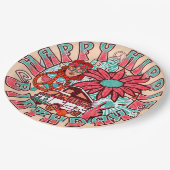 Hippie Retro Kleuren Verjaardag Papieren Bordje (Gekanteld)